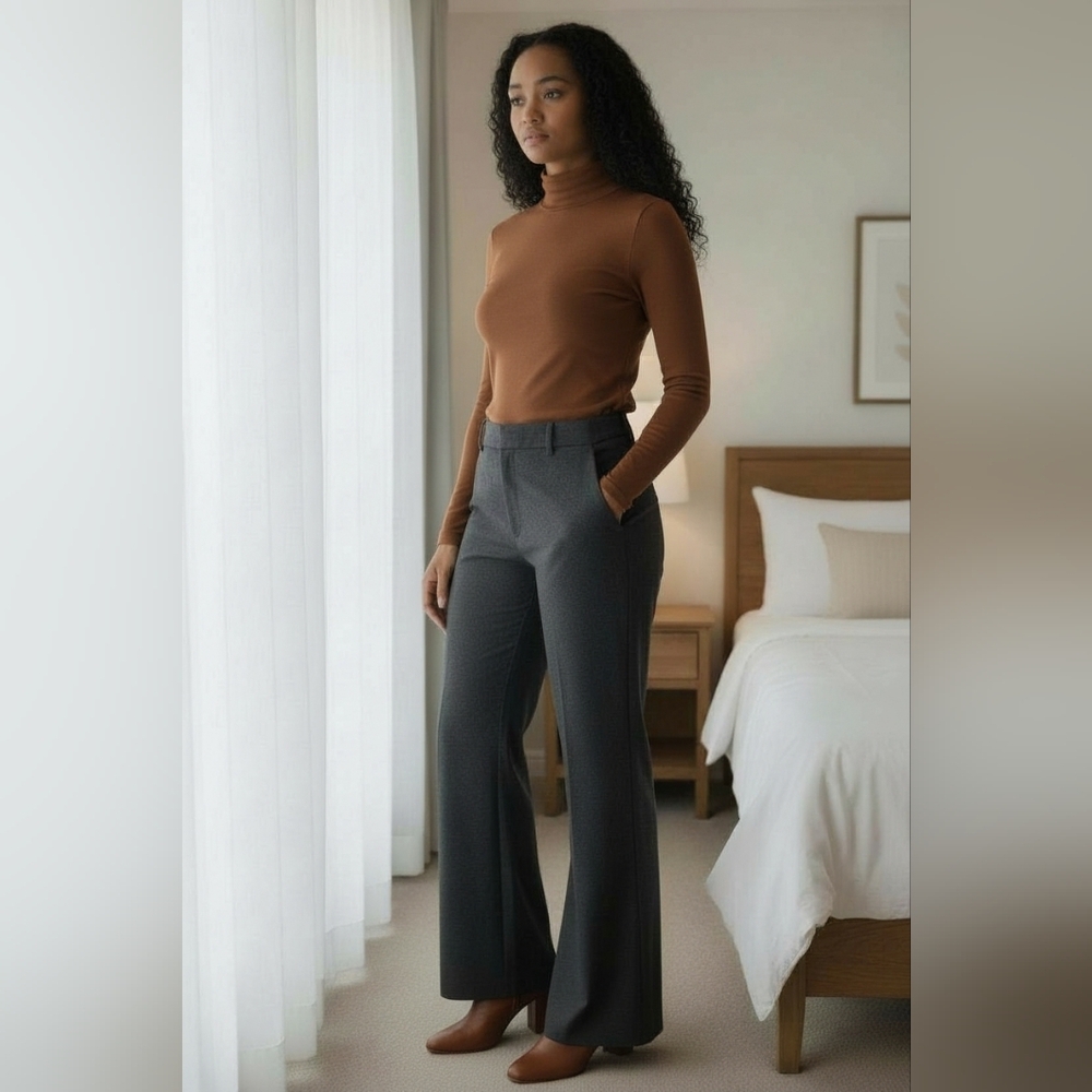 Women's black wool blend suit trousers